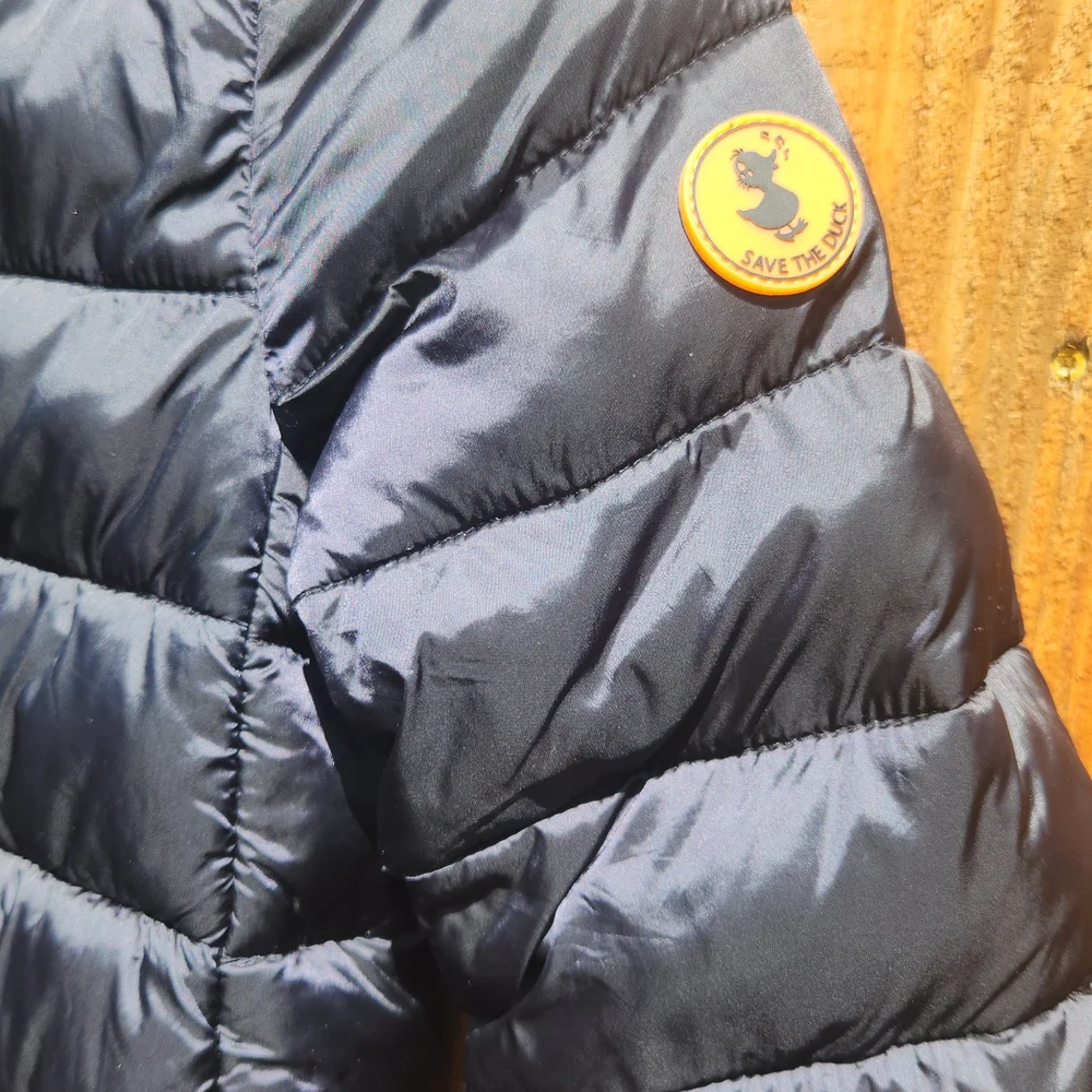 SAVE THE DUCK Black Puffer Jacket Quilted Winter Coat NWOT YOUTH 12 - Picture 2 of 5